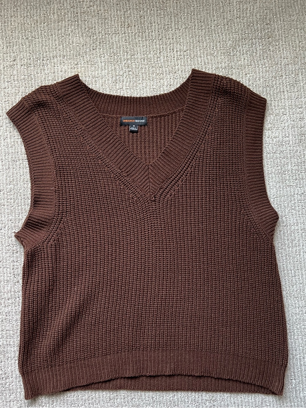 Brown Oversized Sweater Vest